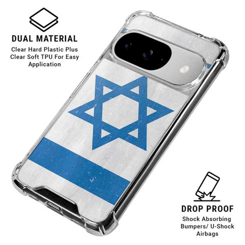 Israel Flag Distressed Google Pixel 10 Clear Case